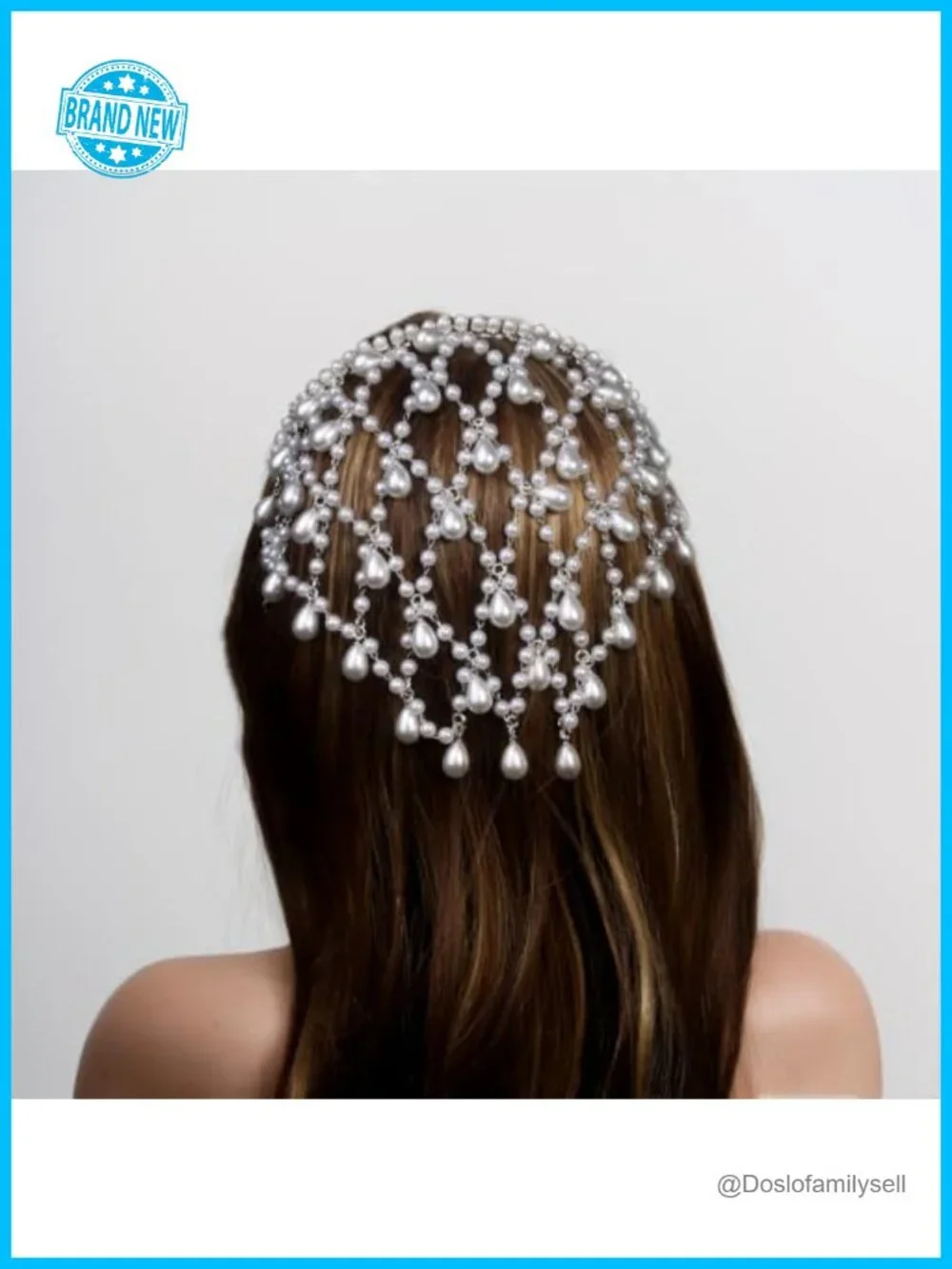 Silver Pearl Fairy Headpiece - Flapper 1920s Head Chain Hair Accessory for Women